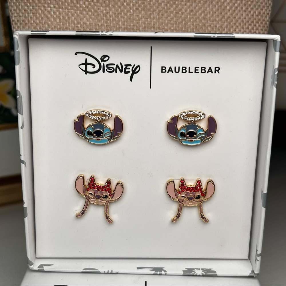 Disney BaubleBar Stitch Earrings Set – Angel & Red Crown Designs